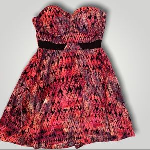 NWT Material Girl Women’s Pink Purple Strapless Mini Dress Sweetheart Size M